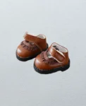 Brown lace leather shoes