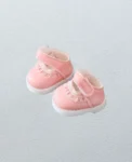 Pink lace leather shoes