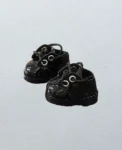 Black lace-up leather shoes