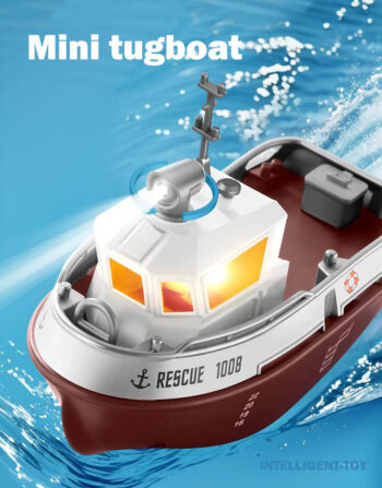 Creative model of mini remote control water tugboat