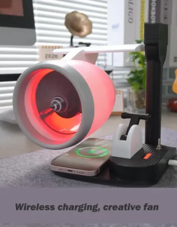 Creative turbofan engine fan with wireless charging